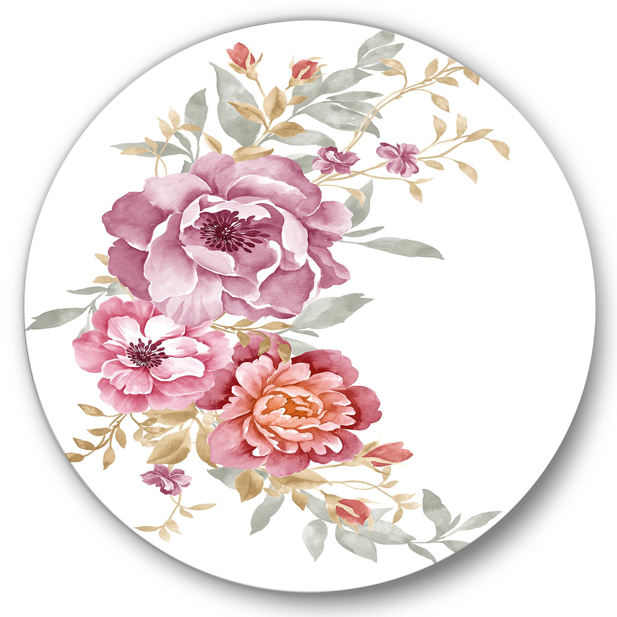 Designart - Bouquet Of Pink and Purple Flowers III